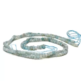 Amazonite 3mm Faceted Cubes Bead Strand