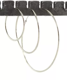 Kris Nations 45mm Featherweight Hoop Earrings - Silver