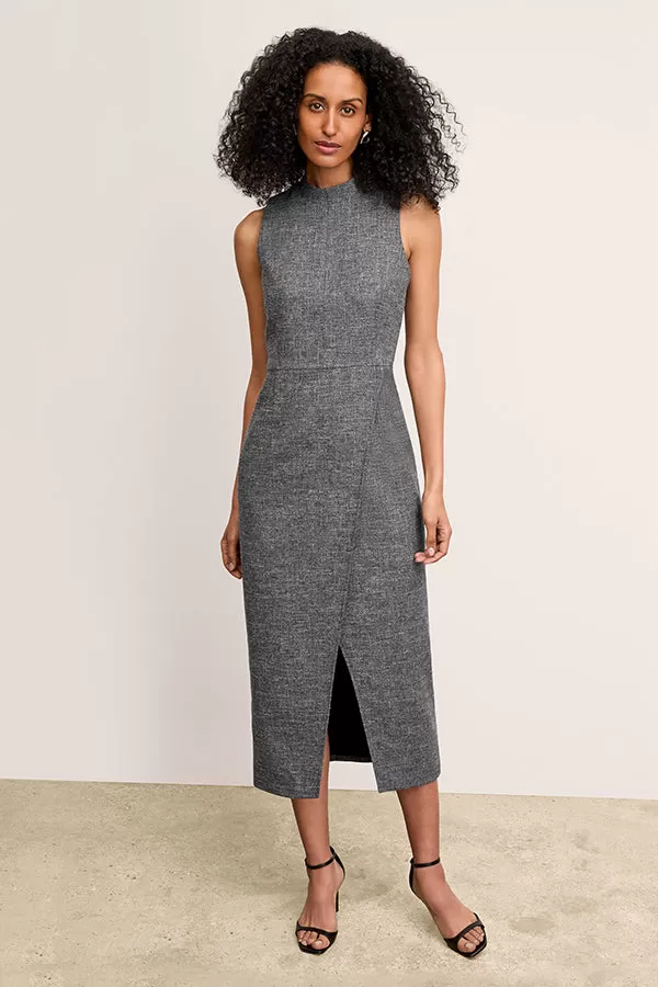 Valencia Dress - Crosshatch Suiting :: Black/White