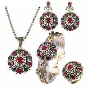 Vintage Rhinestone Bridal Bohemian Jewelry Set